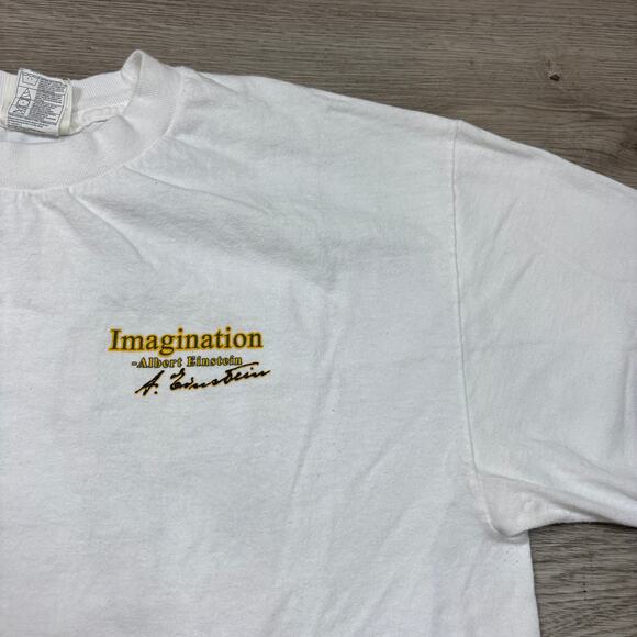 VTG Y2K Albert Einstein Imagination More Important Than Knowledge Shirt Large - Picture 4 of 9